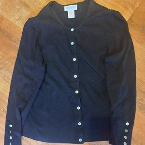 Worthington Petite button up, black sweater